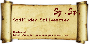 Szünder Szilveszter névjegykártya
