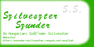 szilveszter szunder business card